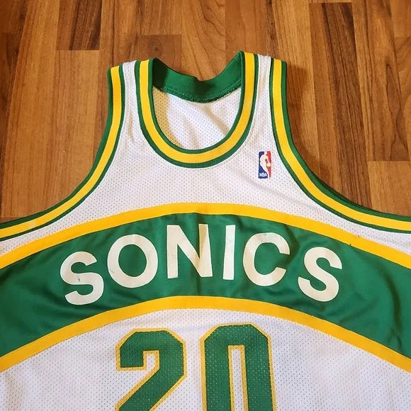 Gary Payton Seattle SuperSonics Mitchell & Ness Swingman Basketball Jersey #20 - Picture 4 of 12